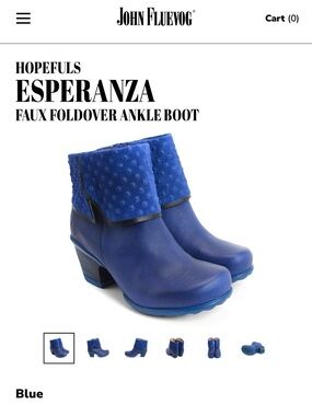 John Fluevog - Esperanza blue ankle boots